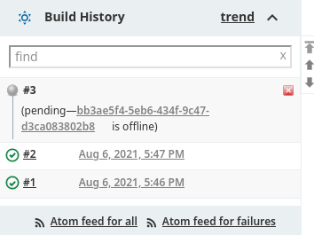 Jenkins jobs history